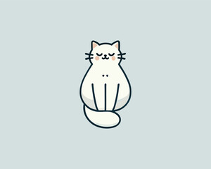 Cartoon cat logo design icon symbol vector illustration. 