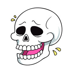 laughing skull vector icon, fools’ day vector illustration - simple illustration of laughing skull perfect for logos, and fools’ day-themed designs.