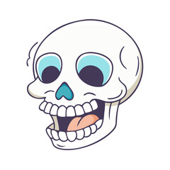 laughing skull vector icon, fools’ day vector illustration - simple illustration of laughing skull perfect for logos, and fools’ day-themed designs.