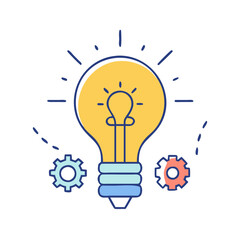 lightbulb for ideas vector icon, fools’ day vector illustration - simple illustration of lightbulb for ideas perfect for logos, and fools’ day-themed designs.