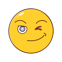 mischievous wink vector icon, fools’ day vector illustration - simple illustration of mischievous wink perfect for logos, and fools’ day-themed designs.
