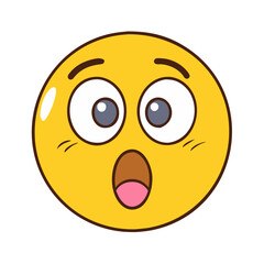 Fototapeta premium shocked emoji vector icon, fools’ day vector illustration - simple illustration of shocked emoji perfect for logos, and fools’ day-themed designs.
