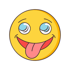 silly prank face vector icon, fools’ day vector illustration - simple illustration of silly prank face perfect for logos, and fools’ day-themed designs.