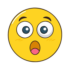 surprised emoji vector icon, fools’ day vector illustration - simple illustration of surprised emoji perfect for logos, and fools’ day-themed designs.