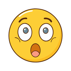 Fototapeta premium surprised emoji vector icon, fools’ day vector illustration - simple illustration of surprised emoji perfect for logos, and fools’ day-themed designs.