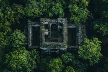 Koh ker temple reclaimed by nature: discovering the ruins from above