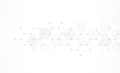 Abstract hexagonal background. Molecular structure and genetic engineering. Innovation technology. Used for design healthcare, science and medicine background