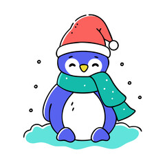 Adorable Penguin Illustration - High-Quality Vector for Holiday Designs