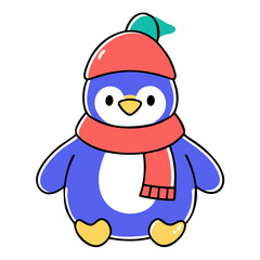 Adorable Penguin Illustration - High-Quality Vector for Holiday Designs