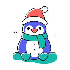 Adorable Penguin Illustration - High-Quality Vector for Holiday Designs