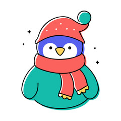 Adorable Penguin Illustration - High-Quality Vector for Holiday Designs