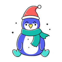 Adorable Penguin Illustration - High-Quality Vector for Holiday Designs