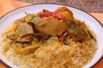 Traditional Moroccan Food, Couscous Close Up
