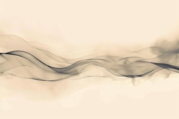 A soft, flowing abstract design featuring delicate waves in muted tones.