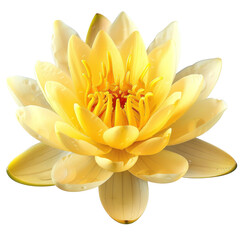 Obraz premium Beautiful Isolated Yellow Water Lily on Clean transparent background for Nature and Floral Themes