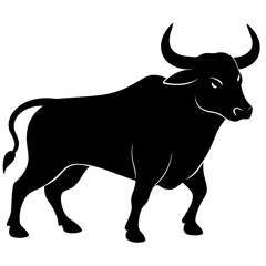 Powerful Bull Silhouette Vector - High-Quality Illustration for Branding and Logos