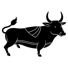 Powerful Bull Silhouette Vector - High-Quality Illustration for Branding and Logos