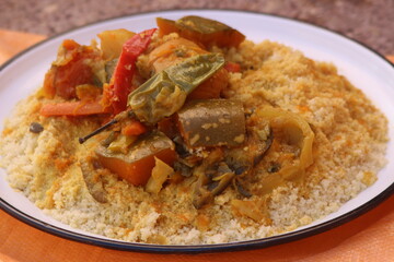 Traditional Moroccan Food, Couscous Close Up