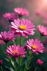 Pink asters filling the air with sweet fragrance, flower, bloom