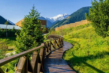 Winding pathway near Kolsai lake, Kazakhstan