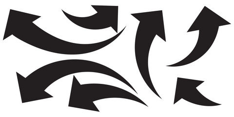 black curve arrow icon on transparent background. flat style. arrow icon for your web site design, logo, app, UI. arrow indicated the direction symbol. curved arrow sign