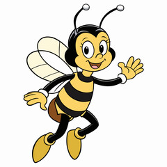 Friendly Bee Character Vector - High-Quality Illustration for Digital Use