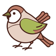 Whimsical Sparrow Icon Vector - Perfect for Digital and Print Projects