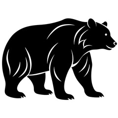 Bold Bear Silhouette Vector - High-Quality Illustration for Wildlife Graphics