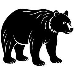 Majestic Bear Silhouette Vector - Ideal for Logos and Graphic Projects