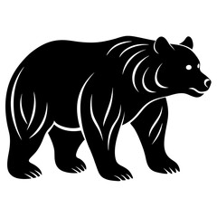 Majestic Bear Silhouette Vector - Ideal for Logos and Graphic Projects