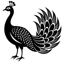 Naklejka premium Stylized Peacock Vector Art - Perfect for Branding and Decorative Use