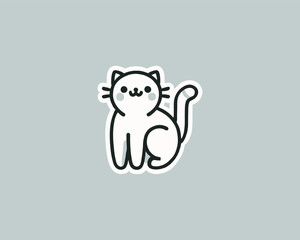 Cartoon cat logo design 