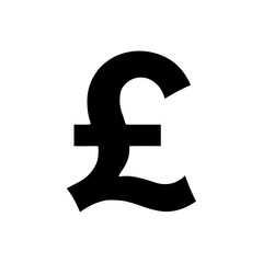 Pound sign icon. Uk pound symbol vector silhouette illustration design on white background.