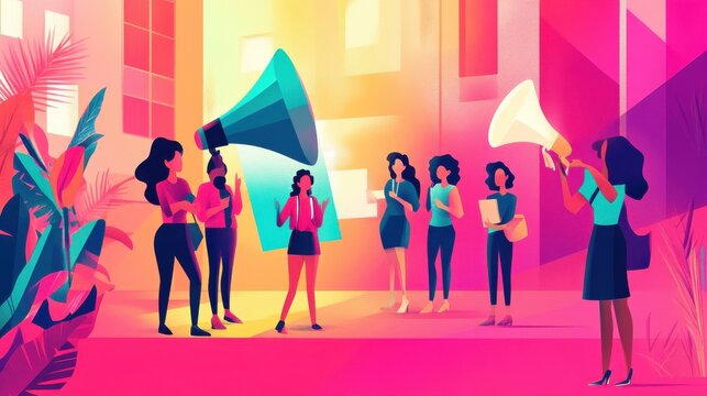 An illustration of a business leveraging strong brand loyalty by launching a customer advocacy program, turning loyal customers into brand ambassadors