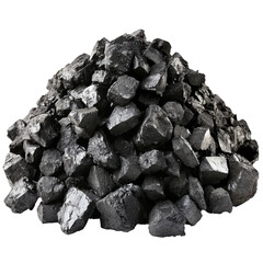 Pile of coal isolated on transparent background, PNG 