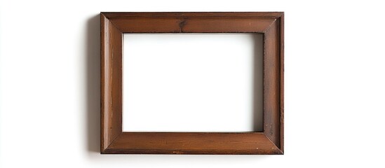 Elegant square brown wooden photo frame with a white background ideal for showcasing cherished memories and personal photographs.