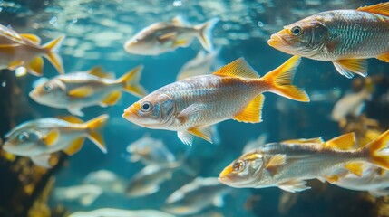 Naklejka premium Innovative Aquaculture Practices Promoting Sustainable Fish Farming and Eco-Friendly Seafood Production