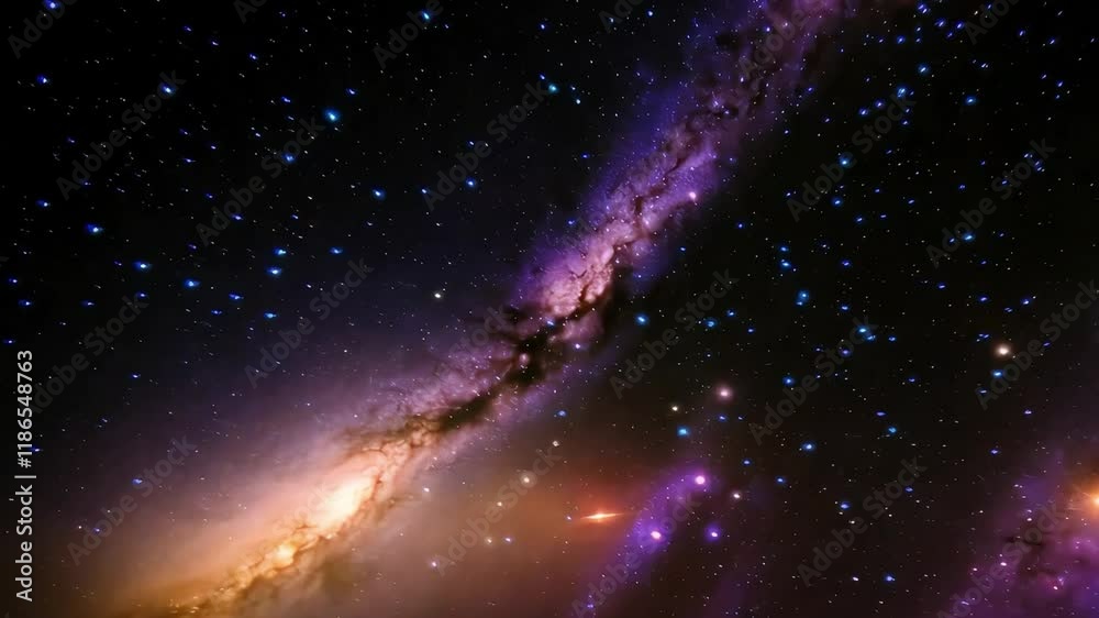 Wall mural galaxy in space cosmos with countless sparkling stars scattered across an infinite black canvas. gal