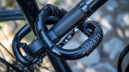 A close up view of a bicycle's handle with detailed components and intricate design