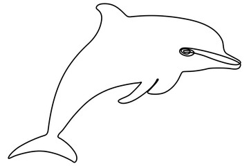 Dolphin continuous one line art minimalist vector illustration
