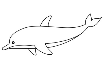 Dolphin continuous one line art minimalist vector illustration