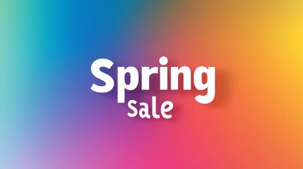 Colorful spring sale advertisement with vibrant gradient background