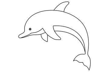 Dolphin continuous one line art minimalist vector illustration