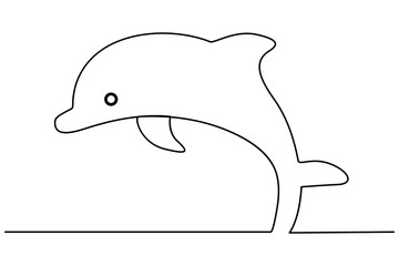 Dolphin continuous one line art minimalist vector illustration