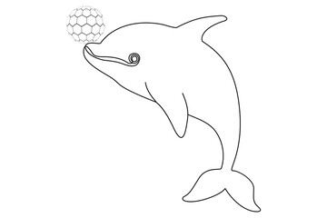 Dolphin continuous one line art minimalist vector illustration