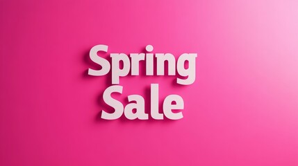 Spring sale advertisement on vibrant pink background