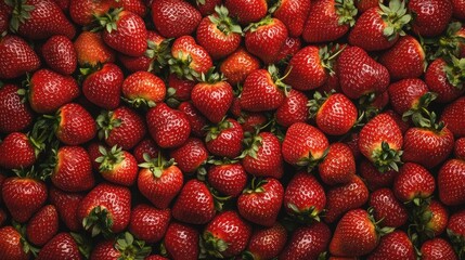 Vibrant Fresh Strawberries Laying on Rustic Wooden Table Healthy Food Concept