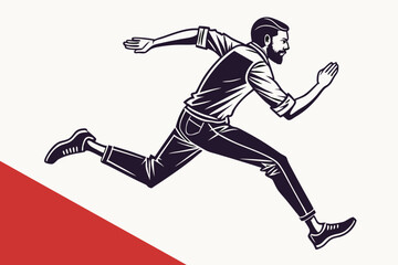 Fototapeta premium running silhouette