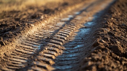 Tire Tracks Showing Soil Texture and Features Across Various Natural Terrains