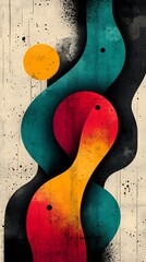 Obraz premium Intricately Swirling Abstract Digital Painting: Vibrant Colors on Textured Canvas. AI Generated